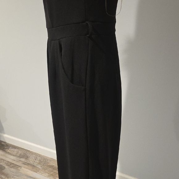 Emerald Sundae Black Jumpsuit with Feather Accent - Picture 7 of 11